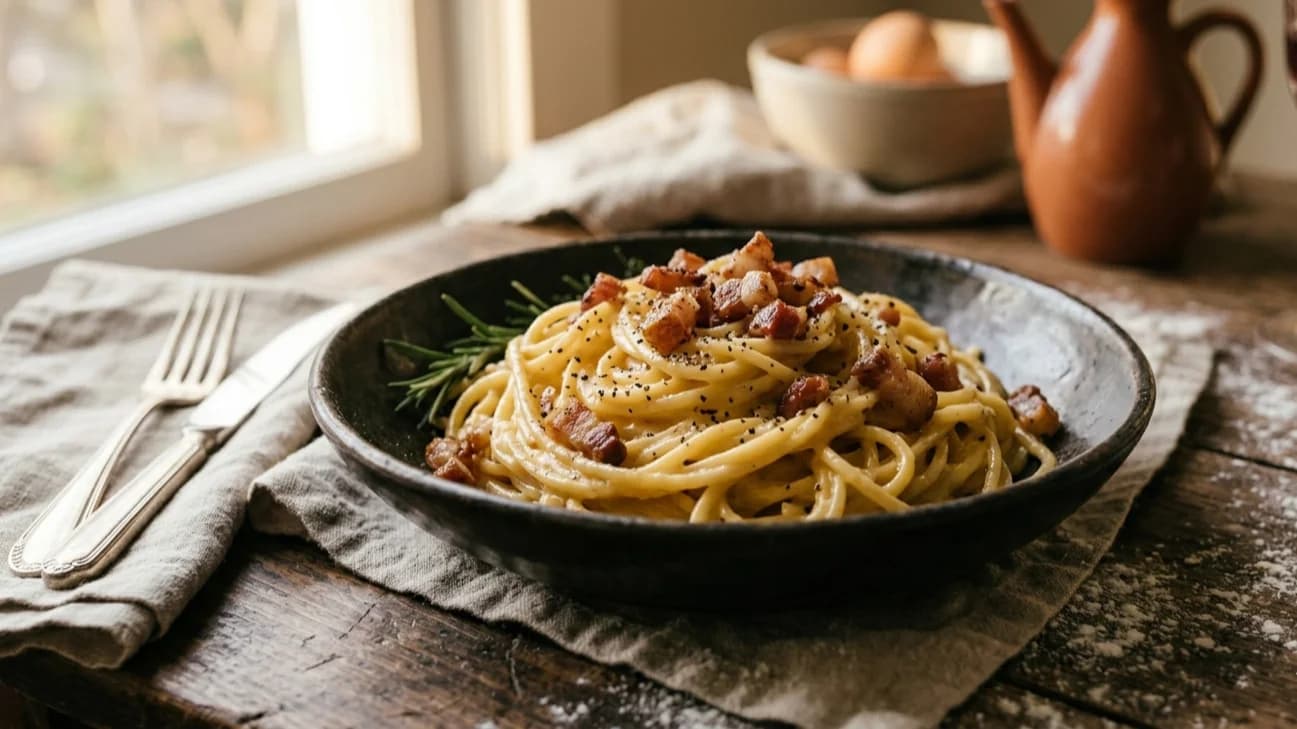 Paste Carbonara cu Guanciale